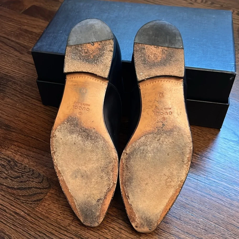Gucci Black Leather Oxfords Size 10